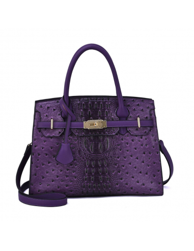 Mellow World Virginia Ostrich Embossed Purple Satchel Bag (Women's) suggérées chez