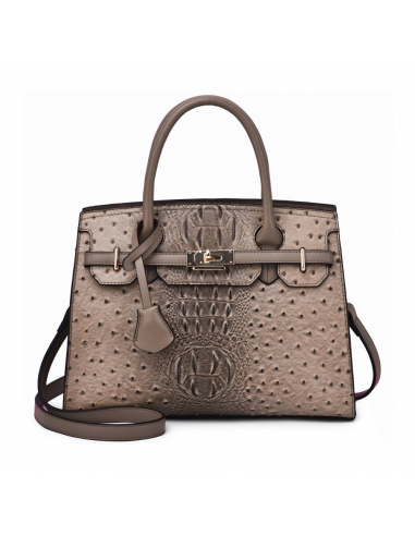 Mellow World Virginia Ostrich Embossed Sand Satchel Bag (Women's) Voir les baskets