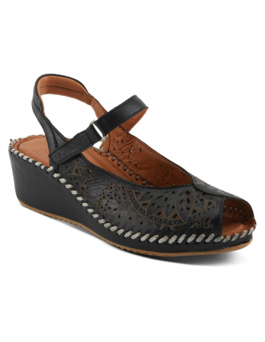 Spring Step Santonio Black Leather Sandal (Women's) 50-70% off 