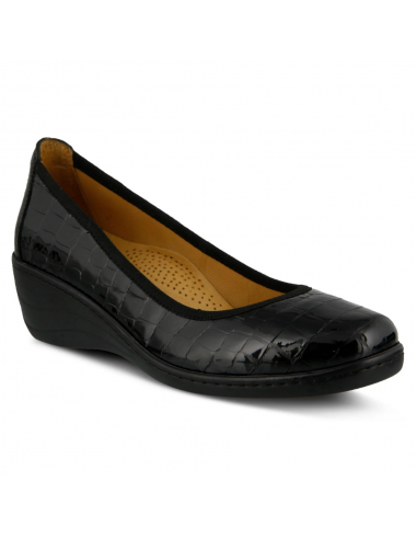 Spring Step Kartii Black Croco Leather Shoe (Women's) Les magasins à Paris et en Île-de-France