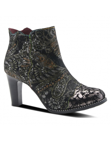 L'artiste By Spring Step Smokinhot Black Multi Heeled Booties (Women's) Par le système avancé 