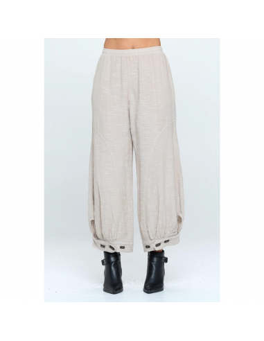 Focus Fashion Harem Cotton Slub Flax Pants (Women's) Paris Déstockage Promo