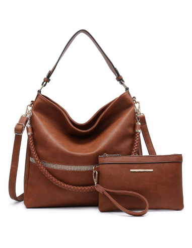 Dasein Classic Large Hobo With Clutch Brown (Women's) pour bénéficier 