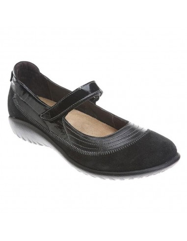 Naot Kirei Black Madras Leather/Suede/Patent Shoe (Women's) la colonne vertébrale