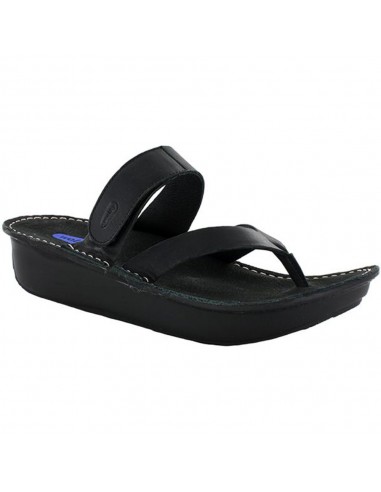 Wolky Tahiti Sandal Black Mighty Leather (Women's) en ligne