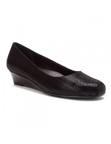 Trotters Lauren Black Suede Patent Leather les muscles