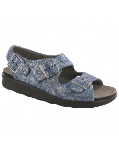 SAS Relaxed Sandal Silver Blue Leather (Women's) votre restaurant rapide dans 