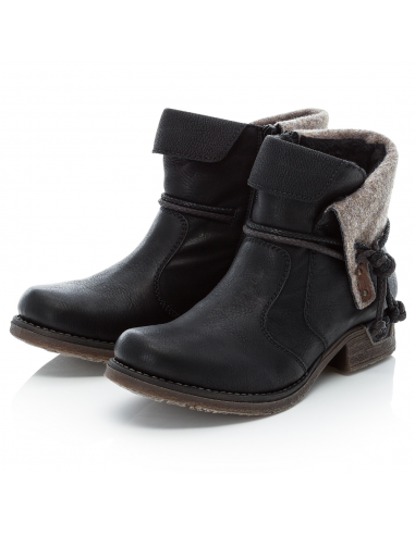 Rieker Fee 93 Black Bootie (Women's) Jusqu'à 80% De Réduction