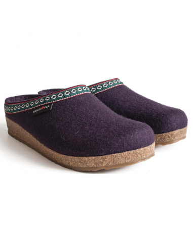 Haflinger GZ Eggplant Wool Slipper (Women's) destockage