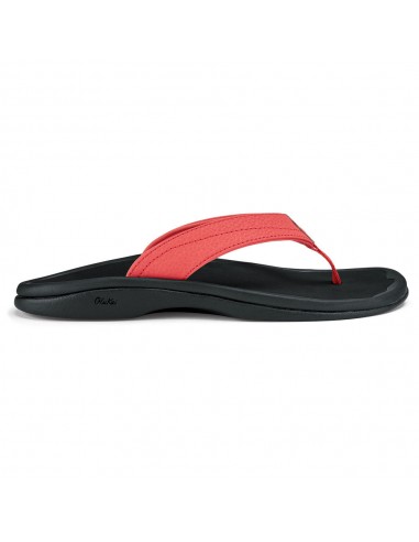 OluKai 'Ohana Flip Flop Sandal Hot Coral / Black (Women's) de technologie