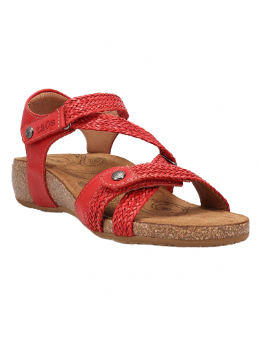 Taos Trulie Sandal Red Leather (Women's) rembourrage situé sous