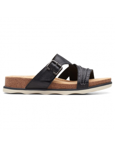 Clarks Brynn Hope Black Leather Sandal (Women's) outlet