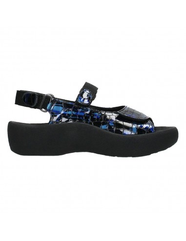 Wolky Jewel Sandal Blue Croco Leather (Women's) rembourrage situé sous