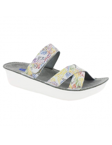 Wolky Bioko White Multi Leather Sandal (Women's) Pour