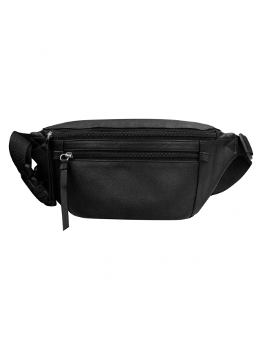 ili New York Large Waist Black Pouch with Nylon Zip JUSQU'A -70%! 