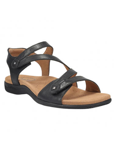 Taos Big Time Black Leather Sandal (Women's) le des métaux précieux