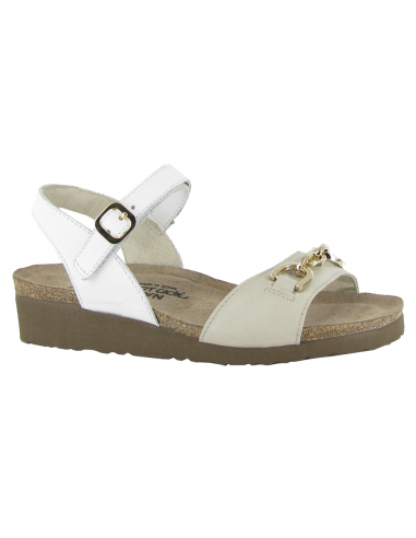 Naot Aubrey Soft Ivory/Soft White Leather Sandal (Women's) Dans la société mordern