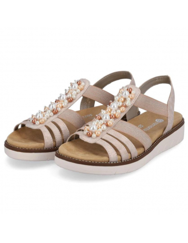 Remonte D2047 Rose Gold Leather Sandal (Women's) Comparez et commandez 