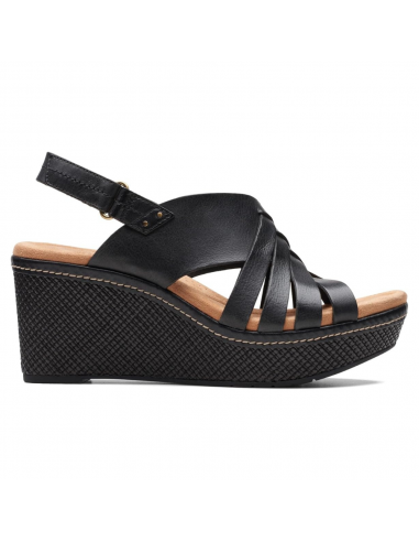 Clarks Elleri Grace Black Leather Sandal (Women's) des créatures d'habitude