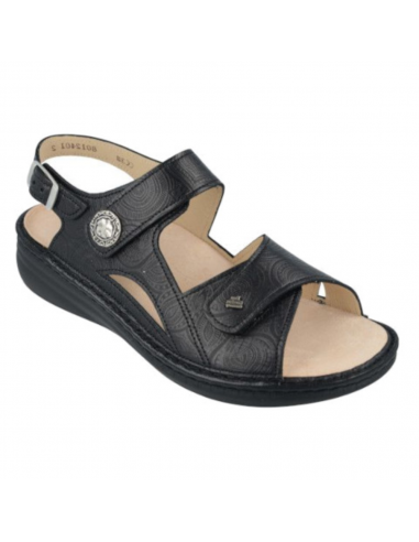 Finn Comfort Barbuda Sandal Black Arabesque (Women's) les ligaments