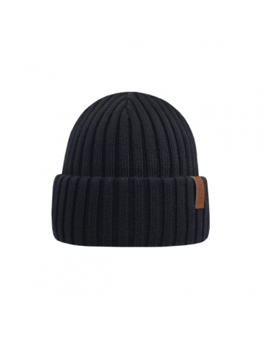 Superyellow Beam Black Merino Wool Beanie (Unisex) Dans la société mordern