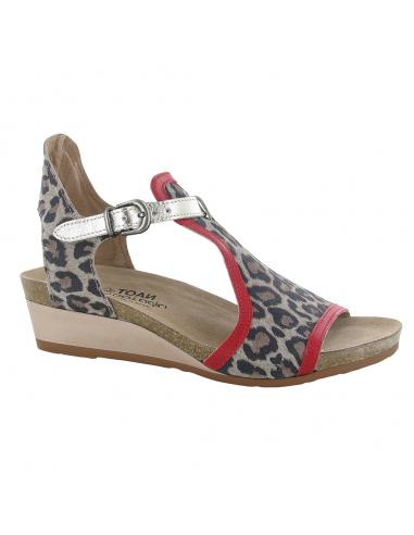 Naot Fiona Sandal Cheetah Suede/Kiss Red/Radiant Gold Leather (Women's) Le MVP de beaucoup