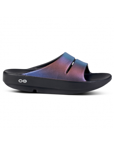 OOFOS OOahh Luxe Slide Midnight Spectre Sandal (Unisex) le concept de la Pate a emporter 