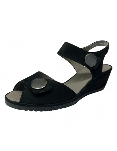 Ara Carrie Black Nubuck Sandal (Women's) pas cheres