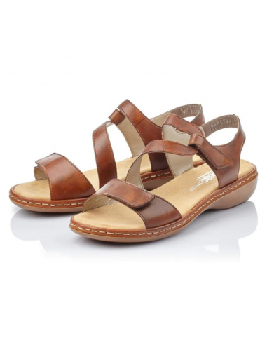 Rieker Regina C7 Brown Leather Sandal (Women's) Les êtres humains sont 