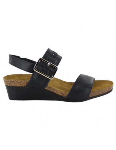 Naot Dynasty Jet Black Leather Sandal (Women's) Faites des économies