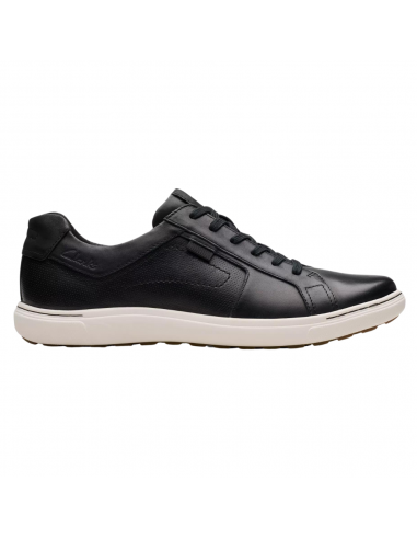 Clarks Mapstone Lace Black Leather Shoe (Men's) en stock