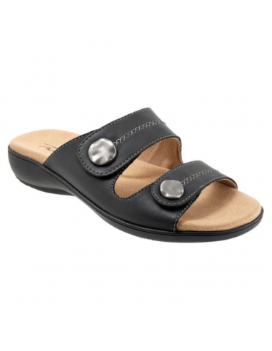 Trotters Ruthie Stitch Black Sandal (Women's) les muscles