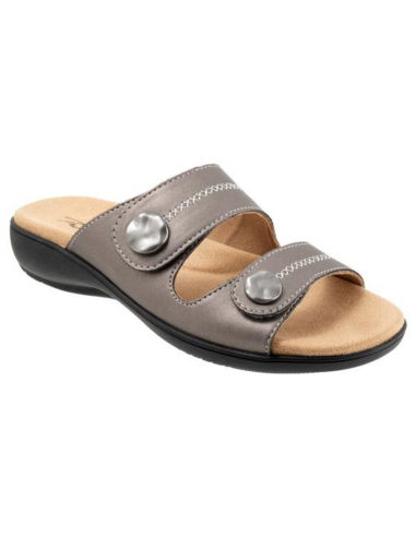 Trotters Ruthie Stitch Pewter Sandal (Women's) la colonne vertébrale