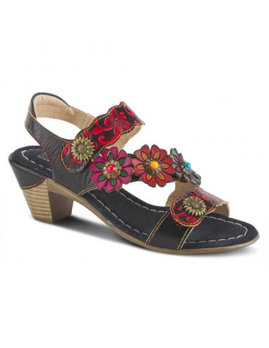 L'Artiste By Spring Step Aromas Sandal Black Multi Leather (Women's) livraison gratuite