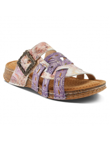 L'Artiste By Spring Step Calamityjay Purple Multi Leather Sandal (Women's) basket pas cher