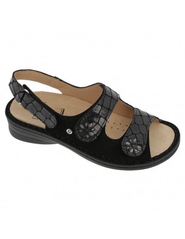 Sabatini Emma Nero Croco Print Suede Sandal (Women's) Livraison rapide