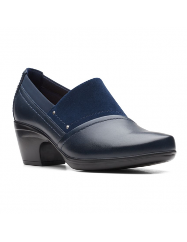 Clarks Emily Step Navy Leather Pumps (Women's) Le MVP de beaucoup