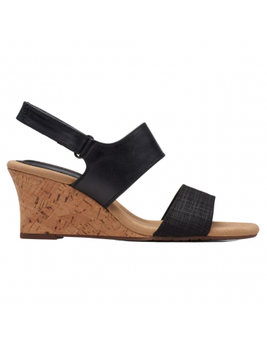 Clarks Kyarra Faye Black Leather Sandal (Women's) Comparez et commandez 