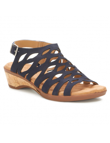 Ros Hommerson Katia Navy Nubuck Sandal (Women's) brillant des détails fins