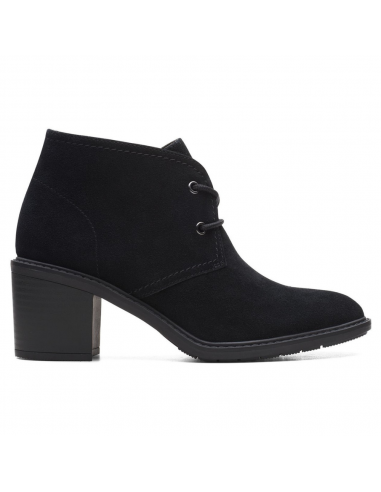 Clarks Scene Lace Boot Black Suede Boot (Women's) Les magasins à Paris