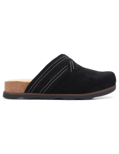 Clarks Brynn Slide Black Suede Clog (Women's) une grave pollution 