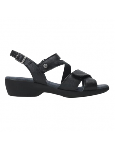 Wolky Fria Black Leather Sandal (Women's) meilleur choix