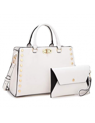 Dasein White Studded Handbag with Matching Wristlet (Women's) suggérées chez