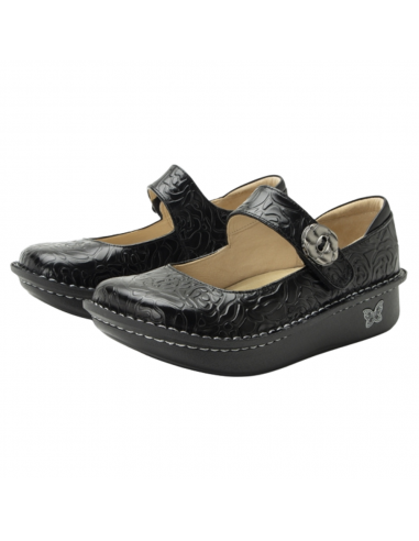 Alegria Paloma Black Embossed Rose Leather Mary Jane (Women's) Comment ça marche