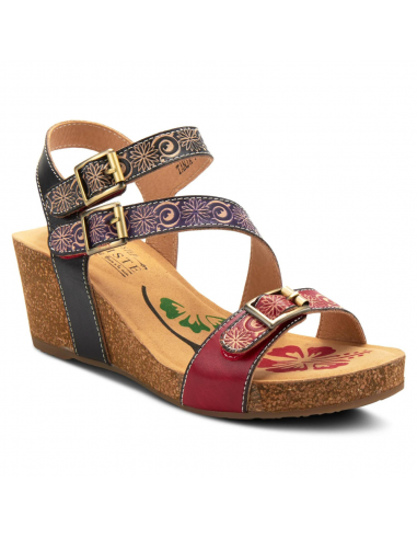 L'Artiste by Spring Step Tanja Red Multi Leather Sandal (Women's) une grave pollution 