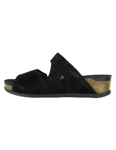 Ara Napa Black Adjustable Cork Wedge Slide Sandal (Women's) Pour