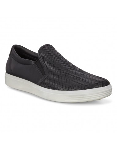 Ecco Soft 7 Woven Black Leather Slip-On (Women's) votre