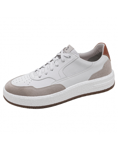 Democrata Drake Tie White/Light Grey Leather Sneaker (Men's) le concept de la Pate a emporter 