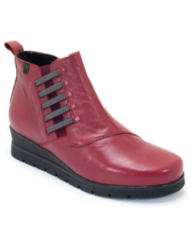 Valeria's Megan Burgundy Leather Wedge Bootie (Women's) Jusqu'à 80% De Réduction