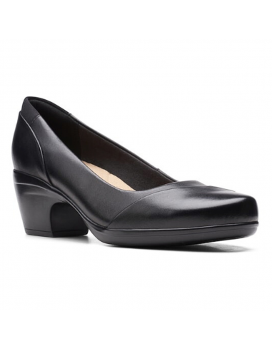 Clarks Emily Alexa Black Leather Heel (Women's) outlet